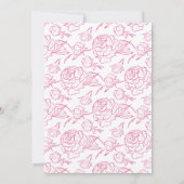 Peony Elegance Wedding Kaart (Achterkant)
