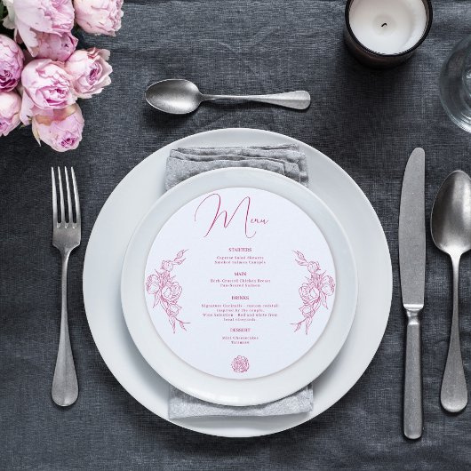 Peony Elegance Wedding Menu