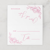 Peony Elegance Wedding Plaatskaartje (Buitenkant ongevouwen)