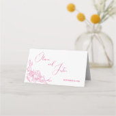 Peony Elegance Wedding Plaatskaartje (Achterkant)