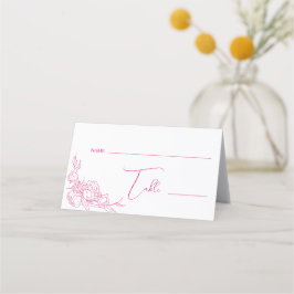 Peony Elegance Wedding Plaatskaartje