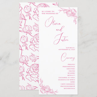 Peony Elegance Wedding Programma