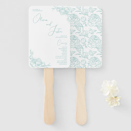 Peony Elegance Wedding Programma Handwaaier