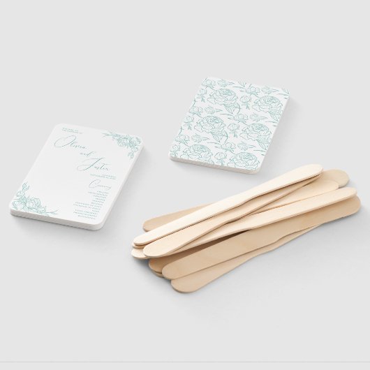 Peony Elegance Wedding Programma Handwaaier (Niet-gemonteerd)