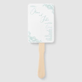 Peony Elegance Wedding Programma Handwaaier (Voorkant)
