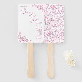 Peony Elegance Wedding Programma Handwaaier