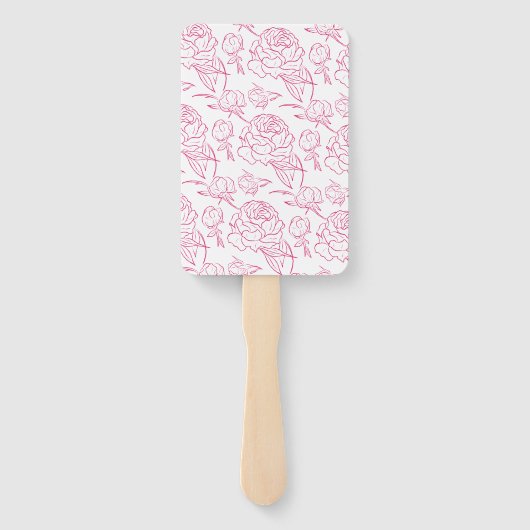 Peony Elegance Wedding Programma Handwaaier (Achterkant)