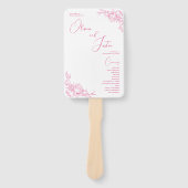 Peony Elegance Wedding Programma Handwaaier (Voorkant)