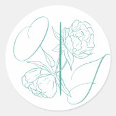 Peony Elegance Wedding Ronde Sticker (Voorkant)