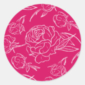 Peony Elegance Wedding Ronde Sticker (Voorkant)