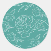 Peony Elegance Wedding Ronde Sticker (Voorkant)