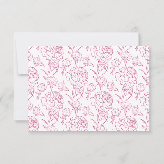 Peony Elegance Wedding RSVP Kaart (Achterkant)