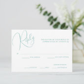 Peony Elegance Wedding RSVP Kaart (Staand voorkant)