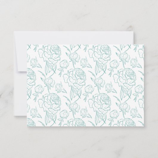 Peony Elegance Wedding RSVP Kaart (Achterkant)