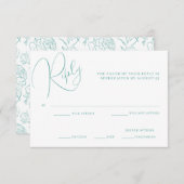 Peony Elegance Wedding RSVP Kaart (Voorkant / Achterkant)