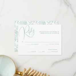 Peony Elegance Wedding RSVP Kaart