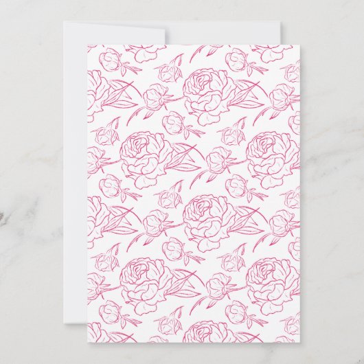 Peony Elegance Wedding Save The Date (Achterkant)