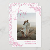 Peony Elegance Wedding Save The Date (Voorkant / Achterkant)