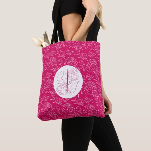 Peony Elegance Wedding Tote Bag (Dichtbij)