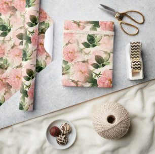Peony Elegant Floral Wrapping Paper Cadeaupapier