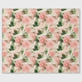 Peony Elegant Floral Wrapping Paper Cadeaupapier (Vlak)