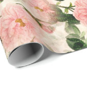 Peony Elegant Floral Wrapping Paper Cadeaupapier (Rol Hoek)