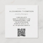 Peony Elegant Moderne Minimalistische Bloemenschet Vierkante Visitekaartje (Achterkant)