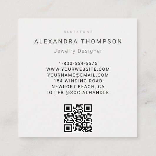 Peony Elegant Moderne Minimalistische Bloemenschet Vierkante Visitekaartje (Achterkant)