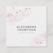 Peony Elegant Moderne Minimalistische Bloemenschet Vierkante Visitekaartje (Voorkant)