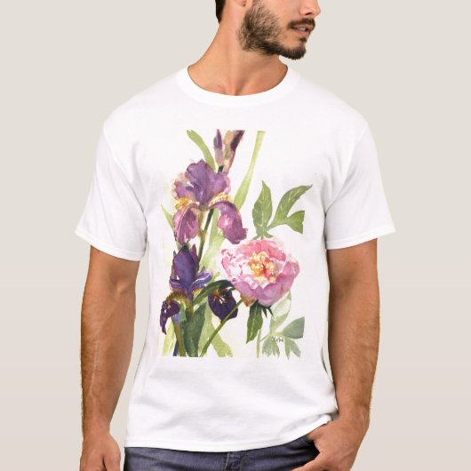 Peony en 2 Iris T Shirt (Voorkant)