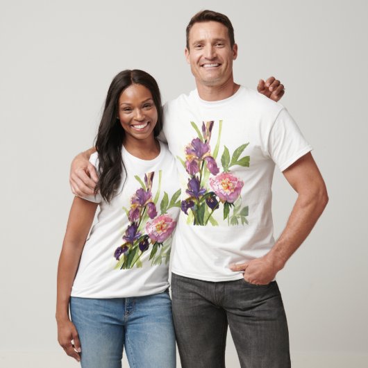 Peony en 2 Iris T Shirt (Unisex)