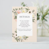 Peony en Anemone Wedding Blush Details Enclosure Informatiekaartje (Staand voorkant)