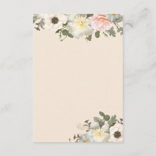 Peony en Anemone Wedding Blush Details Enclosure Informatiekaartje (Achterkant)