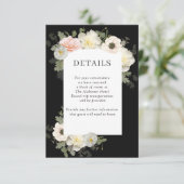 Peony en Anemone Wedding Details Enclosure Card Informatiekaartje (Staand voorkant)