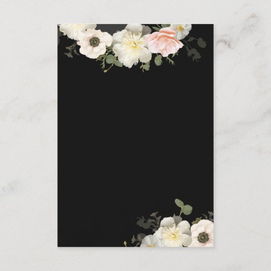 Peony en Anemone Wedding Details Enclosure Card Informatiekaartje (Achterkant)