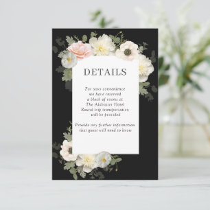Peony en Anemone Wedding Details Enclosure Card Informatiekaartje