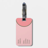 Peony en Butterflies met Monogram in een Cirkel Bagagelabel (Achterkant verticaal)