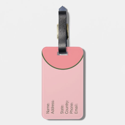 Peony en Butterflies met Monogram in een Cirkel Bagagelabel (Achterkant verticaal)