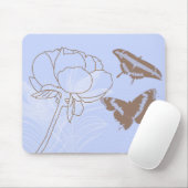 Peony en Butterflies Mousepad Muismat (Met muis)