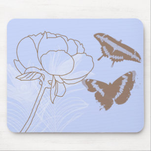 Peony en Butterflies Mousepad Muismat