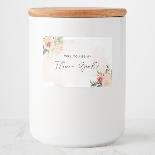 Peony en Gold Bloom Bloemenmeisje Kandle Label Voedselcontainer Etiket (Voorkant)