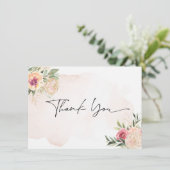 Peony en Gold Bloom Hartelijk dank Bedankkaart (Staand voorkant)