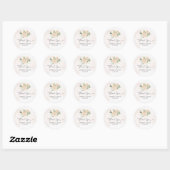 Peony en Gold Bloom Hartelijk dank Ronde Sticker (Vel)