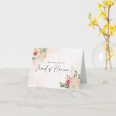 Peony en Gold Bloom Maid of Honor Card Kaart (Gele Bloem)