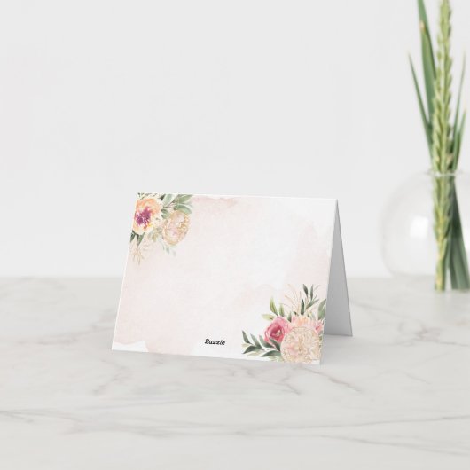 Peony en Gold Bloom Maid of Honor Card Kaart (Achterkant)