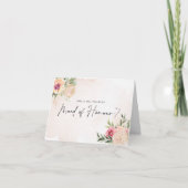 Peony en Gold Bloom Maid of Honor Card Kaart (Voorkant)