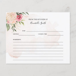 Peony en Gold Flowers Name Recipcard