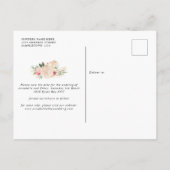 Peony en Gold Flowers Sla de datum-briefkaart op Briefkaart (Achterkant)