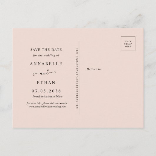 Peony en Gold Flowers Sla de datum op Briefkaart (Achterkant)