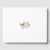 Peony en Gold Flowers Wedding Guest Book Gastenboek (Achterkant)